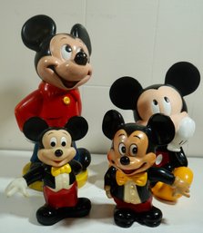 Lot Of 4 Mickey Mouse Banks- 6' - 12'