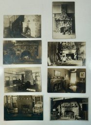#59 Lot Of 8 Interiors, Hearth's & Fireplaces RPPC, Colored Postcards & Photos