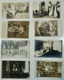 #60 Lot Of 8 House Interiors RPPC, Colored Postcards & Photos