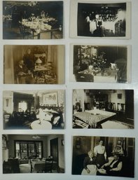 #67 Lot Of 8 House Interior's RPPC, Colored Postcards & Photos