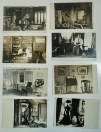#68 Lot Of 8 House Interior's RPPC, Colored Postcards & Photos