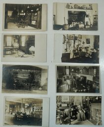 #69 Lot Of 8 House Interior's RPPC, Colored Postcards & Photos