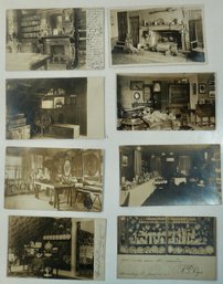 #70 Lot Of 8 House Interior's RPPC, Colored Postcards & Photos