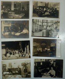 #74 Lot Of 8 Office Interior's RPPC, Colored Postcards & Photos