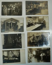 #76 Lot Of 8 Law, Bank Office Interior's RPPC, Colored Postcards & Photos