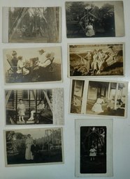 #79 Lot Of 8 House Exterior Swings RPPC, Colored Postcards & Photos