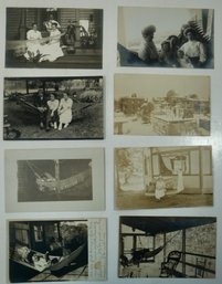 #80 Lot Of 8 House Exterior Hammock's RPPC, Colored Postcards & Photos