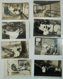 #81 Lot Of 8 House Exterior Hammock's RPPC, Colored Postcards & Photos
