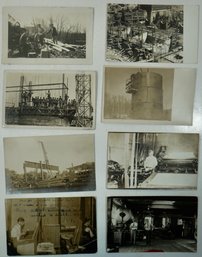 #84 Lot Of 8 Factory, Steel Yards RPPC, Colored Postcards & Photos