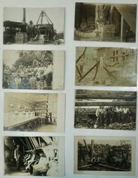 #87 Lot Of 8 Interior & Exterior Factories RPPC, Colored Postcards & Photos
