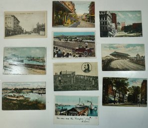 #91 Lot Of 10 Landmark's (Custer's Battlefield, LA, Saratoga) RPPC, Colored Postcards & Photos