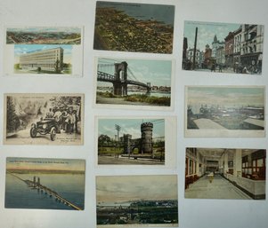 #92 Lot Of 10 Landmark's, Buildings, Bridges RPPC, Colored Postcards & Photos