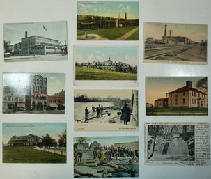 #96 Lot Of 10 Mass Towns RPPC, Colored Postcards & Photos