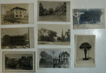 #101 Lot Of 8 Mass Towns  RPPC, Colored Postcards & Photos