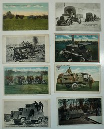#108 Lot Of 8 Military RPPC, Colored Postcards & Photos