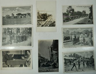 #114 Lot Of 8 Military RPPC, Colored Postcards & Photos