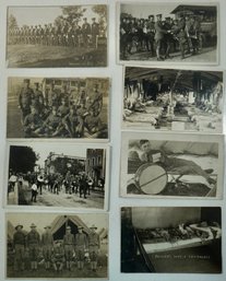 #121 Lot Of 8 Military RPPC, Colored Postcards & Photos
