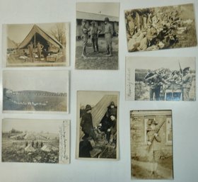 #123 Lot Of 8 Military RPPC, Colored Postcards & Photos