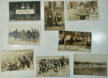 #124 Lot Of 8 Military RPPC, Colored Postcards & Photos