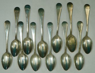 410- Set Of 12 Tuttle Sterling Spoons - 14.03 Troy Oz