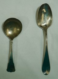 418- Lot Of 2 Coin Silver Spoons 2.74 Troy Oz