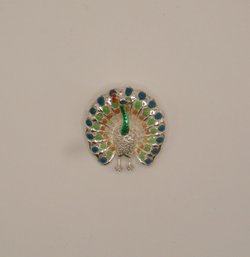 377- Sterling Silver Peacock Brooch- 1.5'