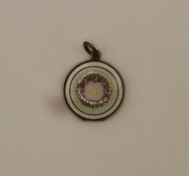 391- Silver Locket Marked 935, Enameled