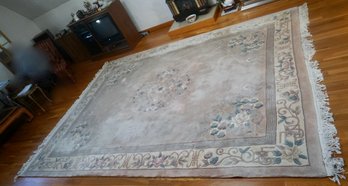 (Upper Level) Floral Asian Wool Rug