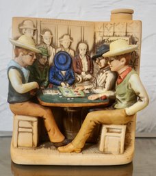 (Upper Level) 1975 Haas Bros. Card Player Figurine/Decanter 5 X 5