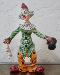 (Upper Level) Clown Figurine 9 1/2'T SMR Made In Italy