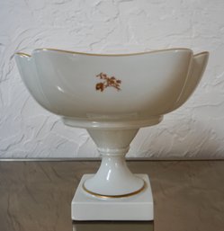 (Upper Level) Limoges  Compote Gold Flowers 7 1/2T X 8 1/4 ' W