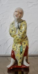 (Upper Level) Signed Porcelain China Scholar Figurine 6'T