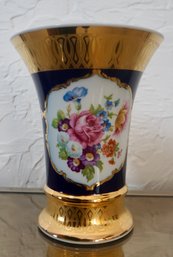 (Upper Level) Czech Republic Blue & Gold Vase 7'T