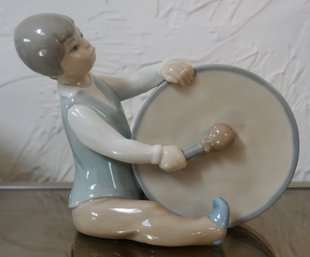 (Upper Level) Lladro Boy Playing Drum 5'T