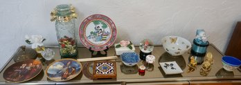 (Upper Level) Lot Of 24 (Ceramics, Porcelain, Crystal, Music Box & Brass)