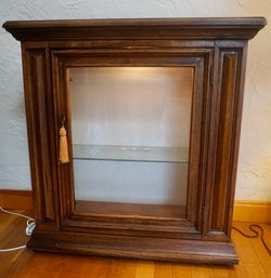 (Upper Level) Oak & Glass Lighted Display Case