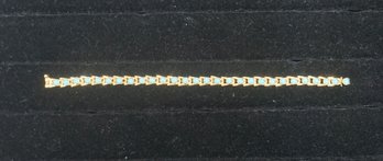 #28 - 14k - 7' Turquoise Gold Bracelet - 8.8 G