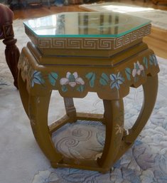 (Upper Level) Asian Themed Painted Plant Stand