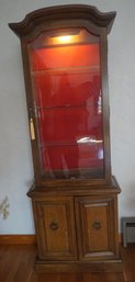 (Upper Level) Oak Lighted Display Cabinet 25'W X 11 1/2'D X 69 3/4'T