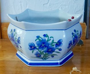 (Upper Level) Blue & White Asian Planter 10 1/2'T