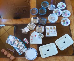 (Upper Level) Lot Of 25 Ashtrays & Coasters, Dice