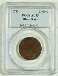 B21 1783 C Nova PCGS AU55 Blunt Rays (Nova Constellatio) Coin