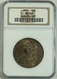B24 1834 MS62 Silver 50 Cents