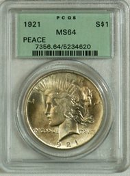 B29 1921 MS64 Peace Silver Dollar