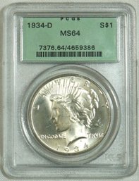 B30 1934 D MS64 Silver Dollar