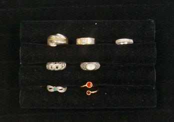 #53 Lot Of 6 Sterling Rings & One Toe Ring