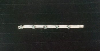#55 Sterling & Jadeite Bracelet Size 7 1/2'