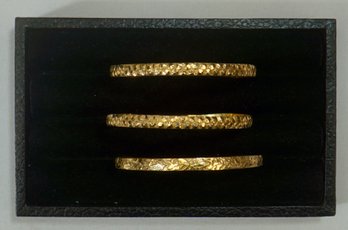 #99 Lot Of 3 14KT Gold Bangle Bracelets