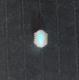#113 Turquoise Fashion Stone Ring Size 8
