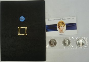 B67 Diana, Princess Of Wales Commemorative Folio W/stamps & $5 Memorial Coins